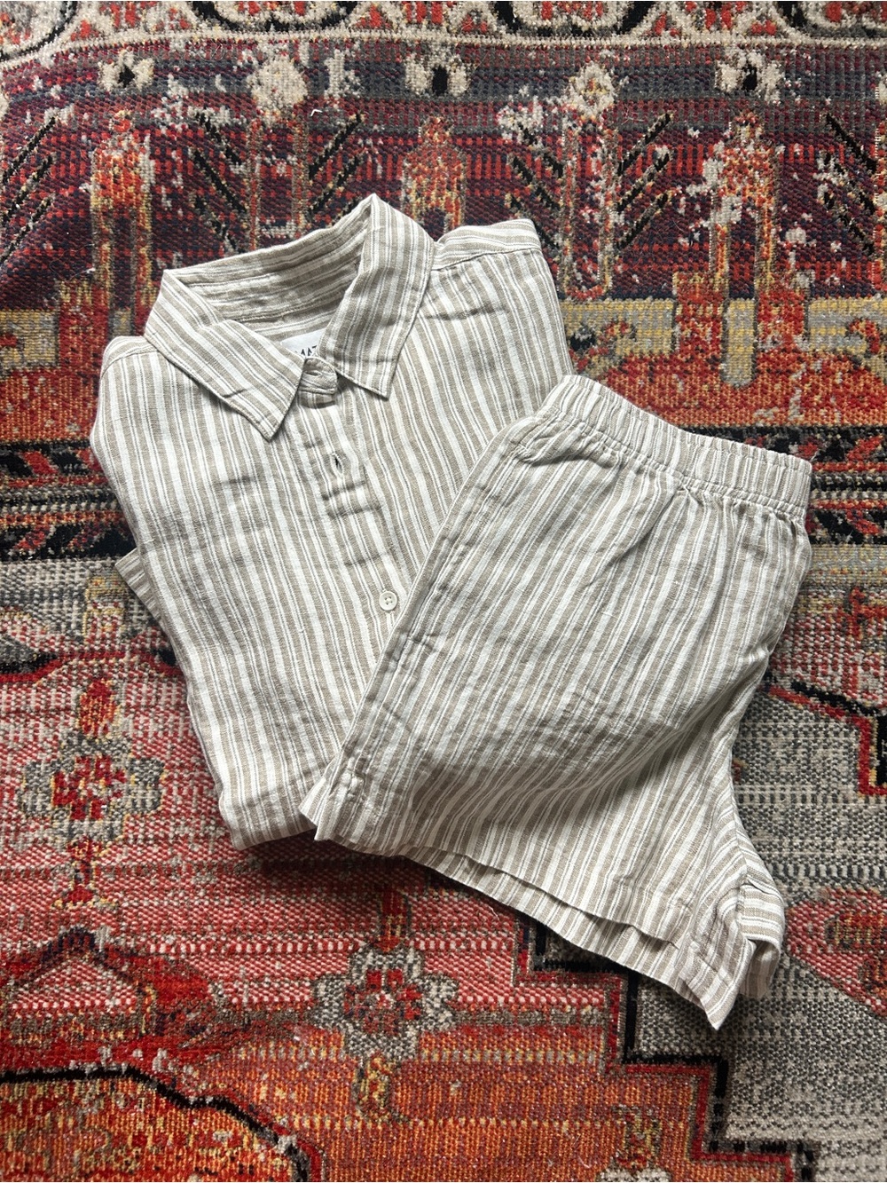 Organic Linen Striped Set